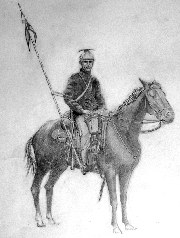 First world war - Belgian lancer 1914 - pencil