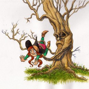Inktober - Reddew caught by a tree